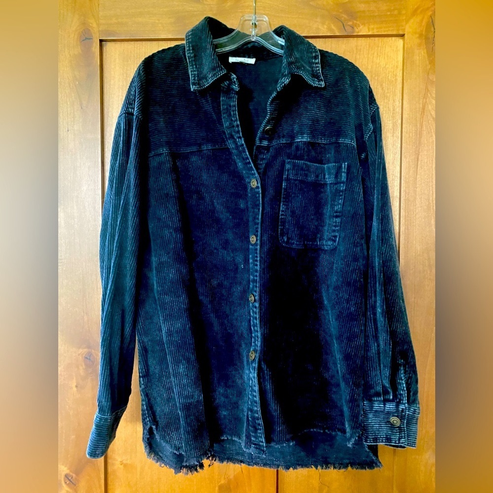 LA MIEL ❤️ NEW Corduroy Button Shirt with Raw Hem